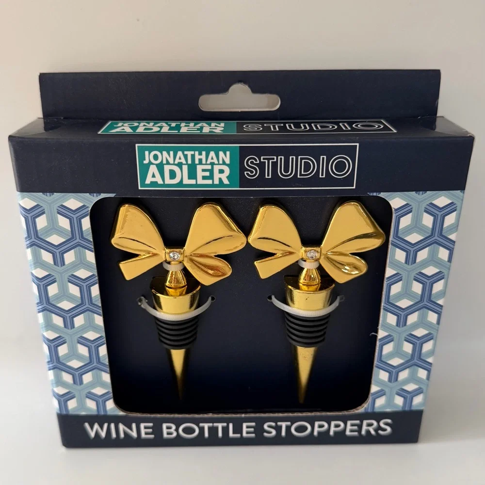 Jonathan Adler Gold Bow Wine Stoppers